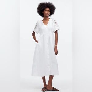 Madewell Ivory Button-Down Midi Dress
